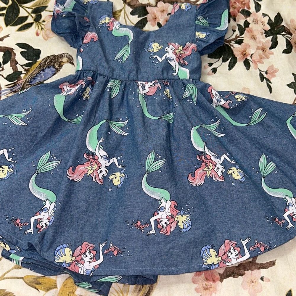 Disney lil mermaid denim dress 2t